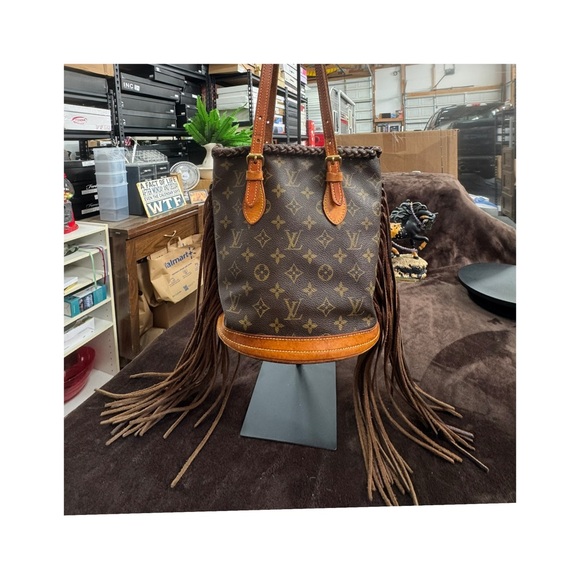 Louis Vuitton Handbags - Louis Vuitton Restored Brown Monogram Fringe Bucket Bag